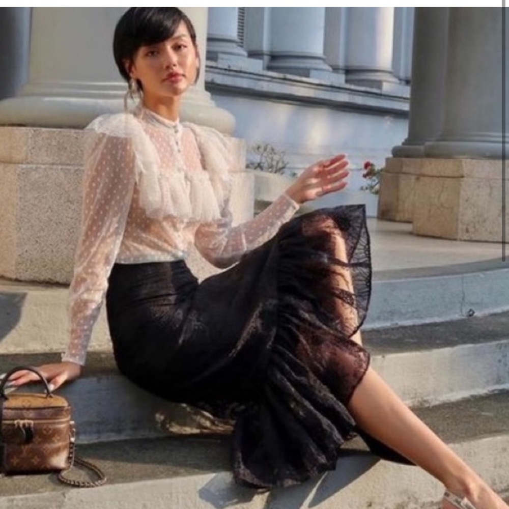 H&M x Sandra Mansour Embroidered Organza Skirt